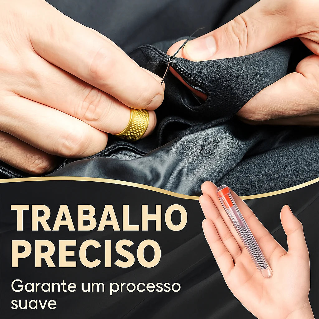 Kit de Costura Premium Completo - Estojo Zíper + Tubos de Linhas GRÁTIS