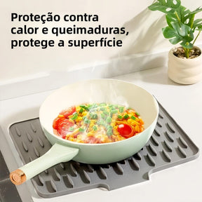 Tapete de Secagem inteligente -  Bancada Seca, Louças Organizadas e Cozinha Limpa